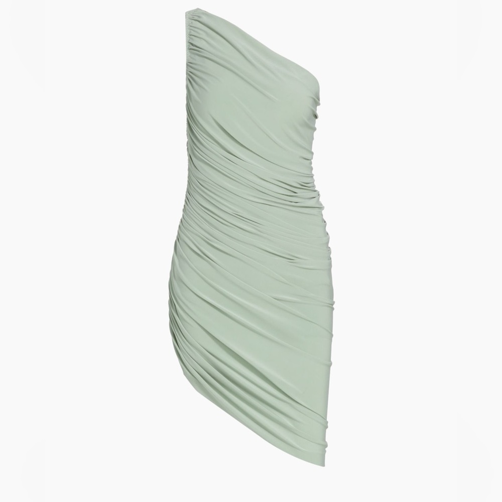 Norma Kamali Diana One Shoulder Ruched Gown